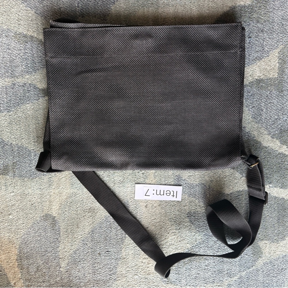 Chilewich Black Messenger Bag with Canvas Texture